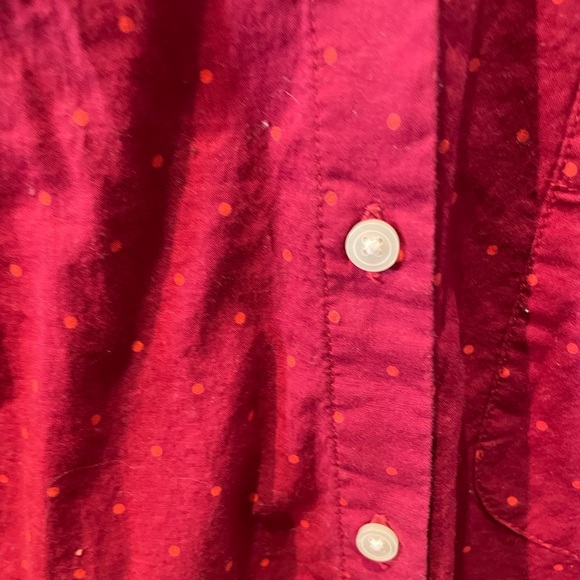 Old Navy Class Shirt Pink Polka Dot Button Up - Picture 4 of 7